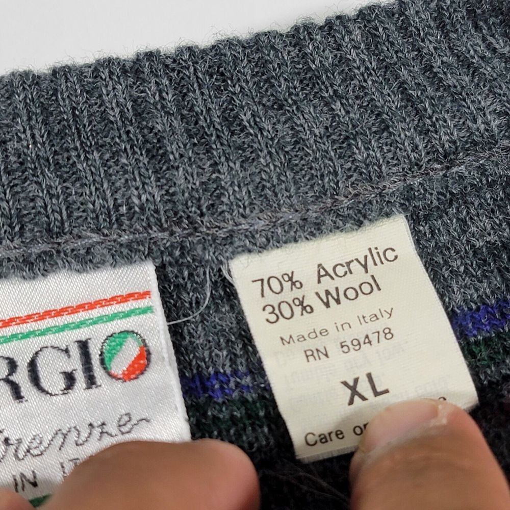 VTG Giorgio Di Firenze Men's Pullover Sweater Crew Neck Wool Acrylic Size XL - Picture 7 of 10
